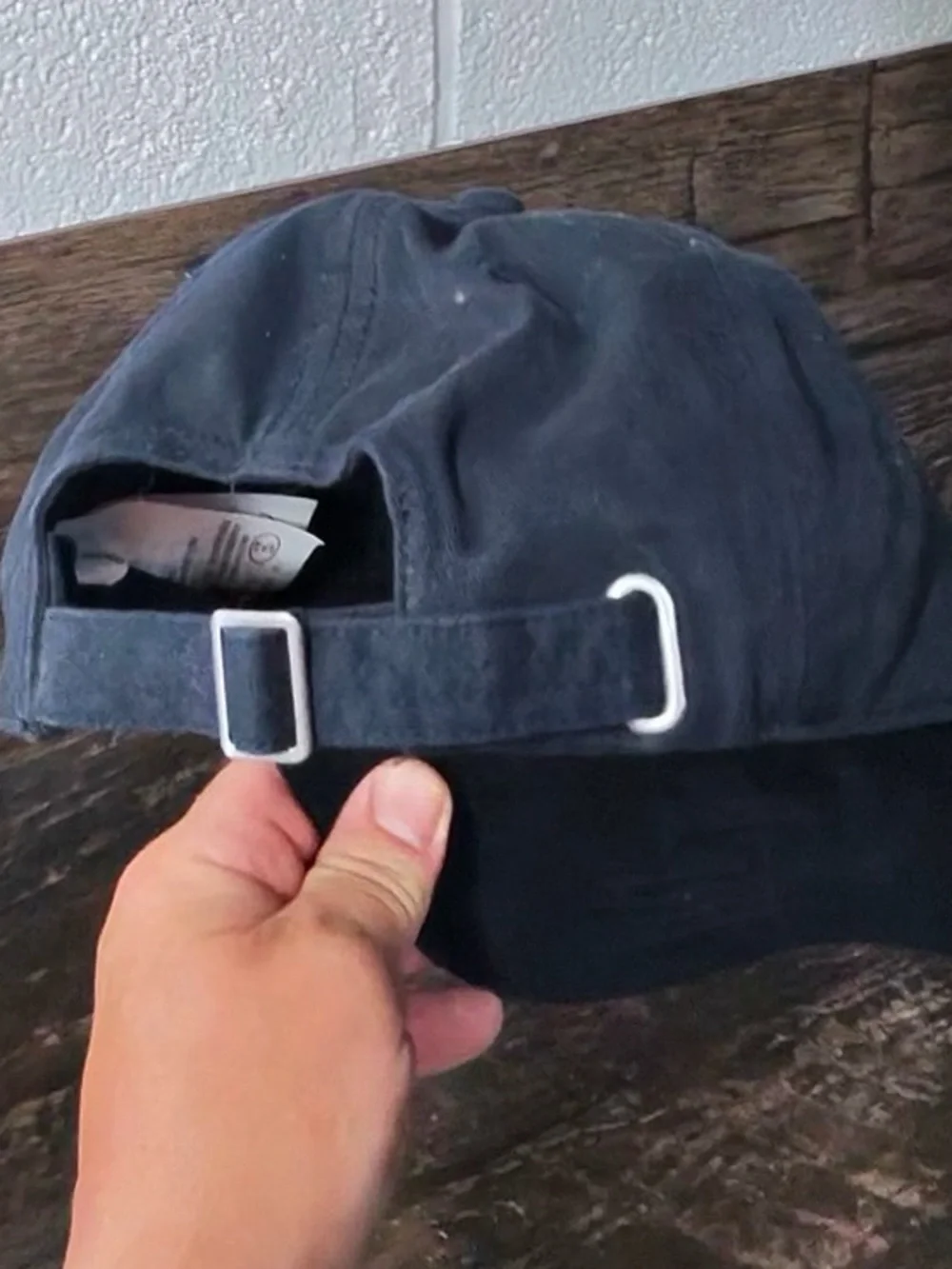 Abercrombie & Fitch Navy Cap with White Script Logo